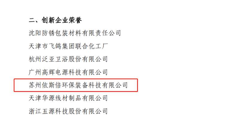 lehu乐虎国际获得中国表面工程协会“创新企业”荣誉称号